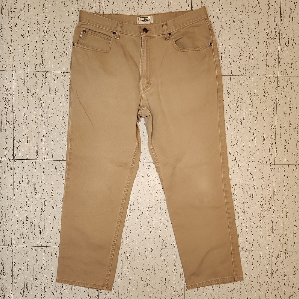 L.L Bean Tan Regular Fit Straight Leg Denim Jeans Vintage 90s